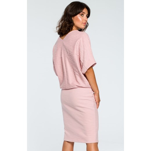 Sukienka B097, Kolor róż pastelowy, Rozmiar S/M, BeWear 2XL/3XL Primodo