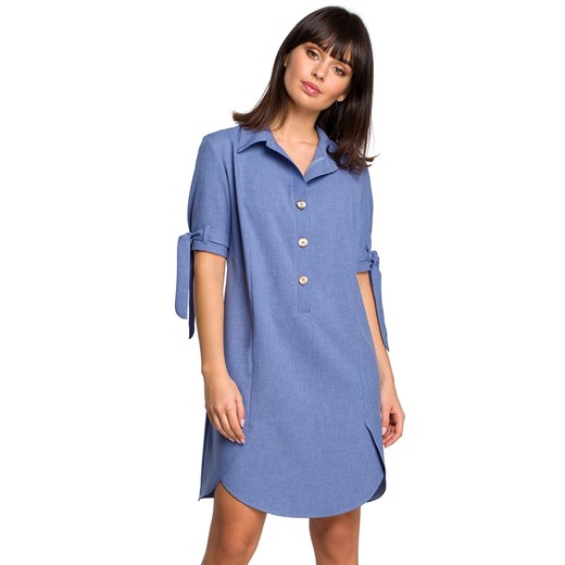 Sukienka B112, Kolor niebieski, Rozmiar S, BE Be XL Primodo