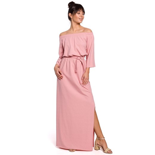 Sukienka z zakładkami B146, Kolor różowy, Rozmiar S, BE Be XXL Primodo