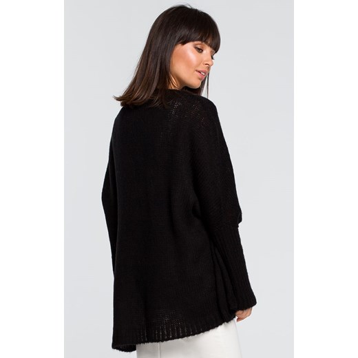 Sweter z kieszenią BK018, Kolor czarny, Rozmiar one size, BE Knit ze sklepu Primodo w kategorii Swetry damskie - zdjęcie 140691359