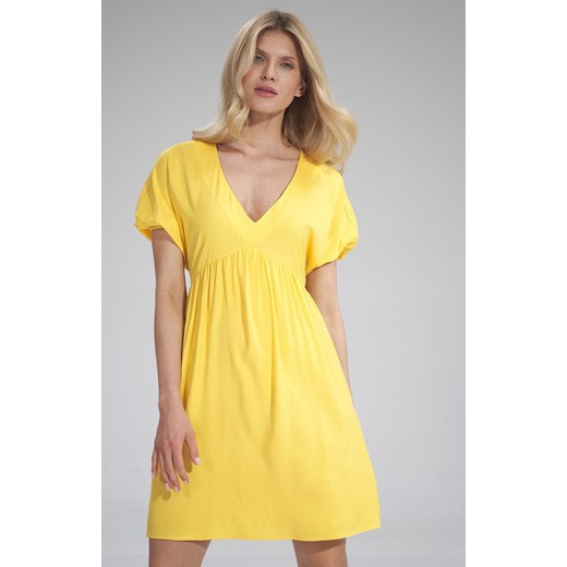 Sukienka M766, Kolor żółty, Rozmiar L/XL, Figl Figl L/XL Primodo