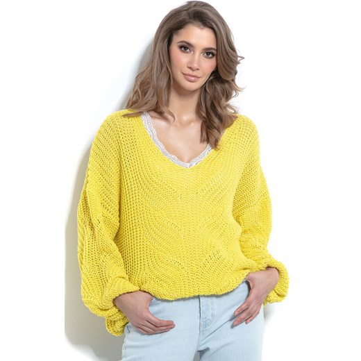 Sweter F1008, Kolor żółty, Rozmiar S/M, Fobya Fobya S/M okazyjna cena Primodo