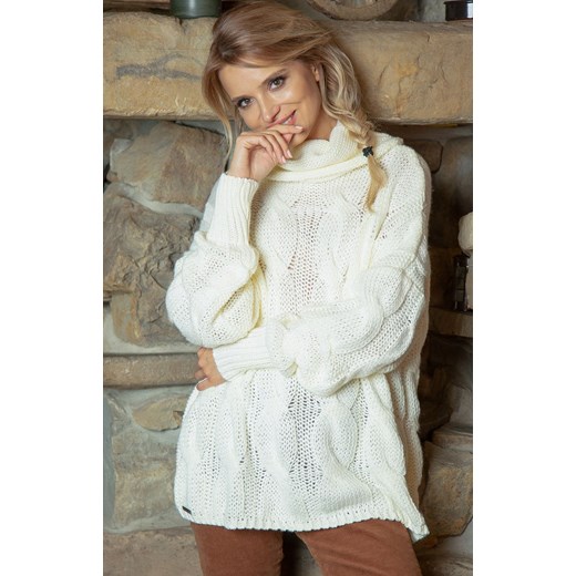 Sweter F616, Kolor ecru, Rozmiar one size, Fobya Fobya one size Primodo okazja