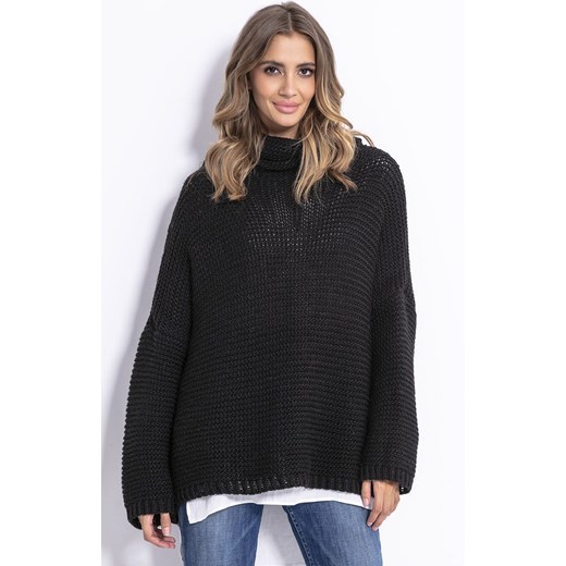 Sweter oversize czarny F811, Kolor czarny, Rozmiar S/M, Fobya ze sklepu Primodo w kategorii Swetry damskie - zdjęcie 140695926