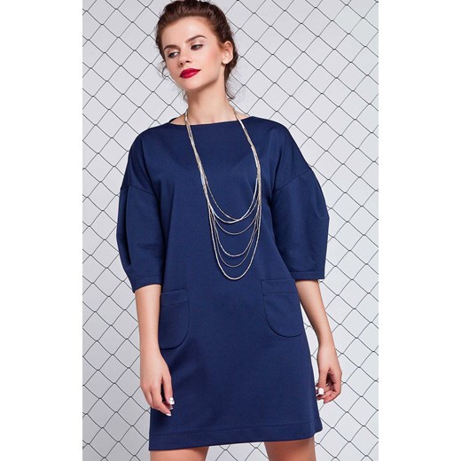 Suknia z trykotażu i dżerseju niebieski GR1234, Kolor niebieski, Rozmiar 40, Grand Ua 42 promocyjna cena Primodo