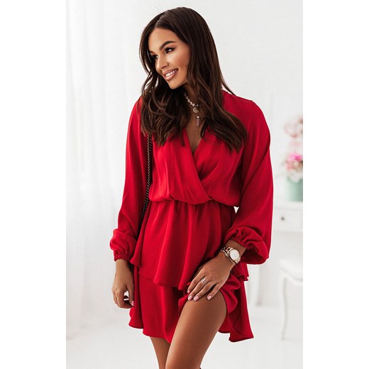 Czerwona oversizeowa sukienka Madellay 332, Kolor czerwony, Rozmiar M/L, Ivon ze sklepu Primodo w kategorii Sukienki - zdjęcie 140697135