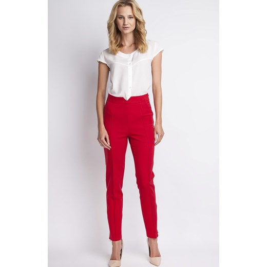 SD112 spodnie z wysokim stanem, Kolor czerwony, Rozmiar 2XL, Lanti ze sklepu Primodo w kategorii Spodnie damskie - zdjęcie 140698298