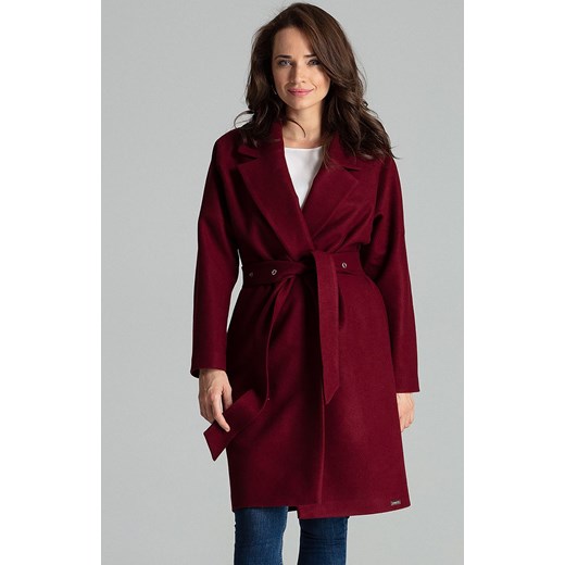 Płaszcz L054, Kolor bordowy, Rozmiar S/M, Lenitif ze sklepu Primodo w kategorii Płaszcze damskie - zdjęcie 140699637