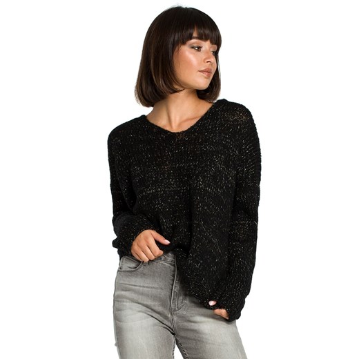 Sweter BK004, Kolor czarny, Rozmiar one size, BE Knit ze sklepu Primodo w kategorii Swetry damskie - zdjęcie 140702906
