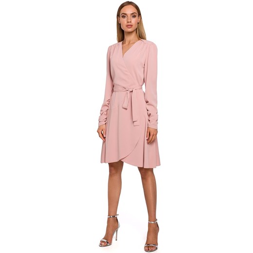 Sukienka M487, Kolor pudrowy, Rozmiar L, MOE Moe 2XL Primodo