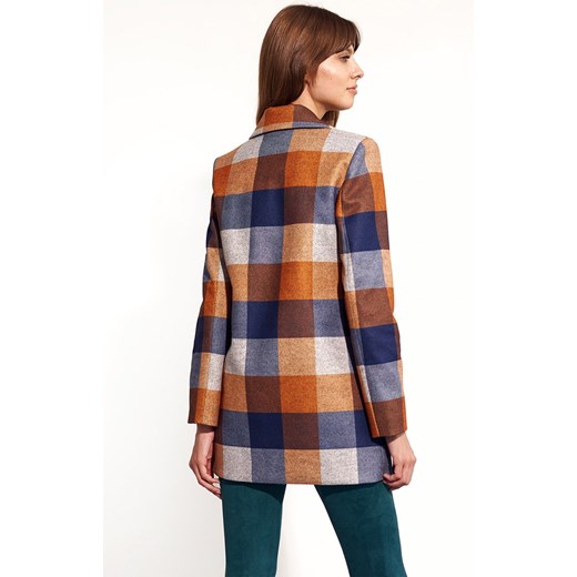 PL16 krótki płaszcz w kratę, Kolor multicolour, Rozmiar 36, Nife Nife 42 Primodo