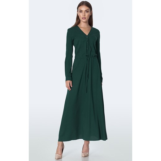 Długa sukienka damska maxi zielona S154, Kolor zielony, Rozmiar 40, Nife ze sklepu Primodo w kategorii Sukienki - zdjęcie 140705958