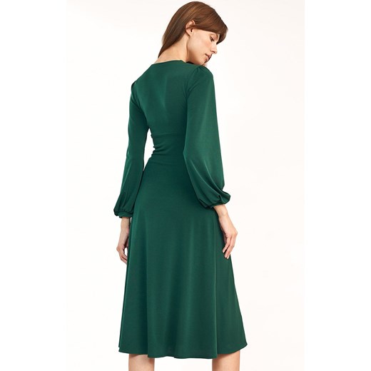 S194ZI klasyczna sukienka midi, Kolor zielony, Rozmiar 36, Nife Nife 36 Primodo