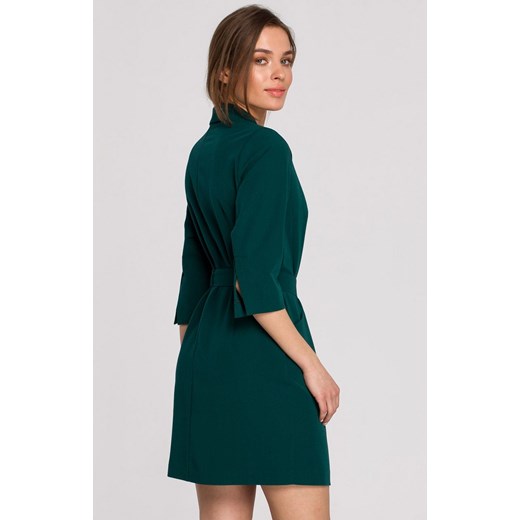 S254 sukienka żakietowa z paskiem w kolorze zielonym, Kolor zielony, Rozmiar 2XL, Stylove ze sklepu Primodo w kategorii Sukienki - zdjęcie 140708706