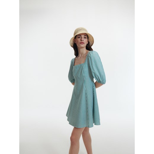 Reserved - Sukienka mini w paski - Zielony Reserved 36 Reserved