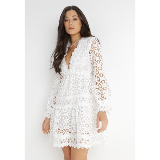 Biała Sukienka Mellathe ze sklepu Born2be Odzież w kategorii Sukienki - zdjęcie 140721686
