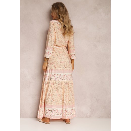 Różowo-Beżowa Sukienka z Wiskozy Toifnili Renee L Renee odzież