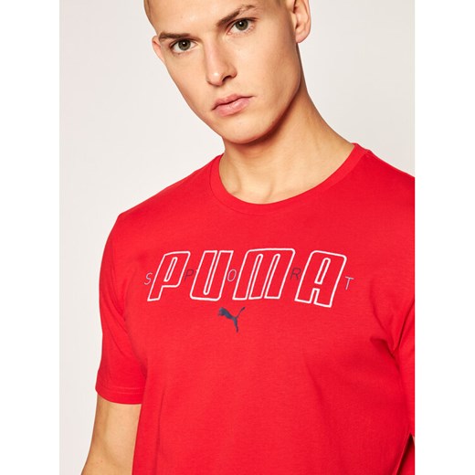 Puma T-Shirt Brand Tee 584509 Czerwony Regular Fit Puma L okazja MODIVO