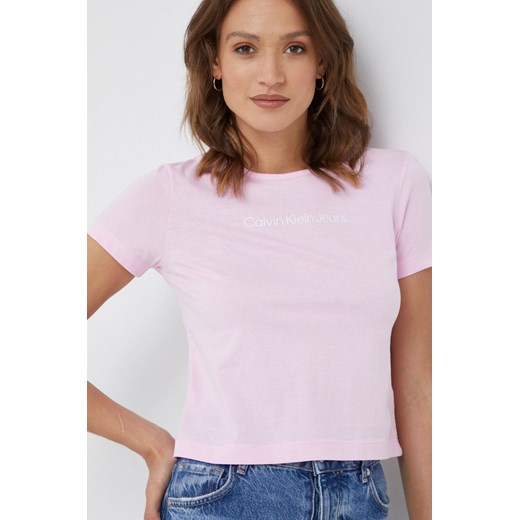 Calvin Klein Jeans t-shirt bawełniany kolor różowy M ANSWEAR.com
