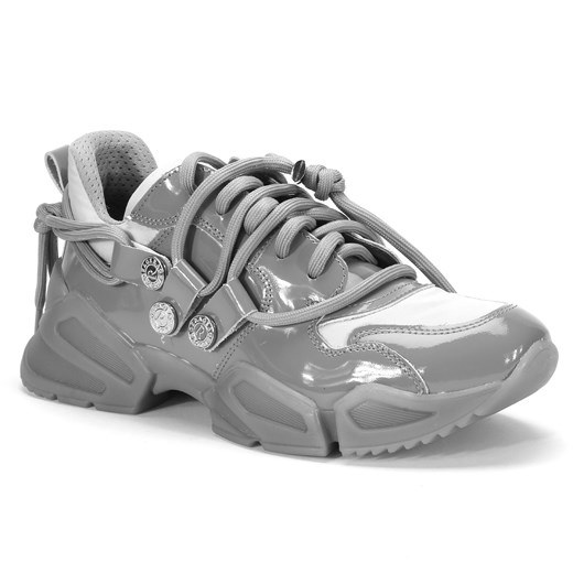 Popielate sneakersy PARLA ze sklepu Domenoshoes w kategorii Buty sportowe damskie - zdjęcie 140824228