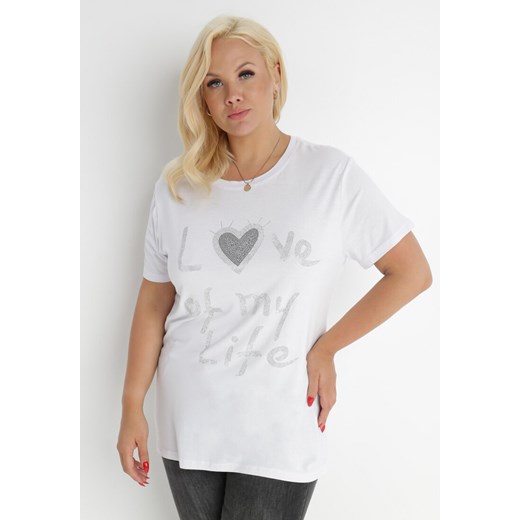 Biały T-shirt Ionane ze sklepu Born2be Odzież w kategorii Bluzki damskie - zdjęcie 140894295