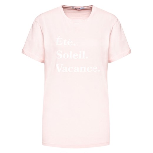 Drivemebikini T-Shirt Ete Soleil Vacance 2019-DRV-002_LP Różowy Relaxed Fit Drivemebikini S okazja MODIVO