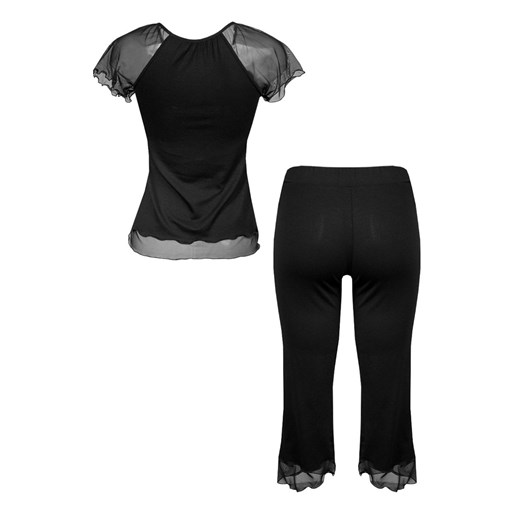 Kinzly piżama 3/4, Kolor czarny, Rozmiar XL, DKaren ze sklepu Intymna w kategorii Piżamy damskie - zdjęcie 140988158