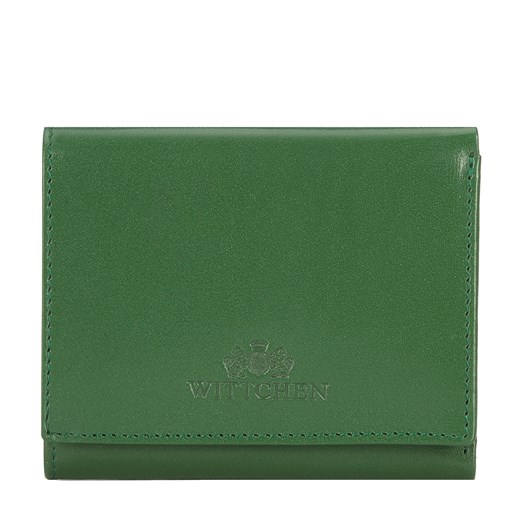 Damski portfel z gładkiej skóry dwustronny na zatrzask zielony ze sklepu WITTCHEN w kategorii Portfele damskie - zdjęcie 140988587