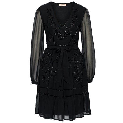TWINSET Sukienka koktajlowa 202TP235B Czarny Regular Fit Twinset 44 MODIVO promocyjna cena