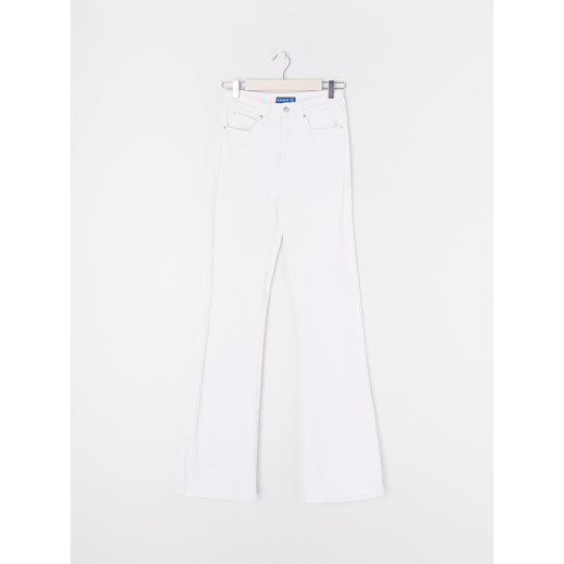 Sinsay - Jeansy flare high waist - Kremowy Sinsay 34 Sinsay