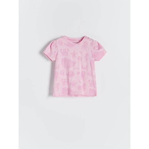Reserved - T-shirt w morski wzór - Różowy Reserved 80 Reserved