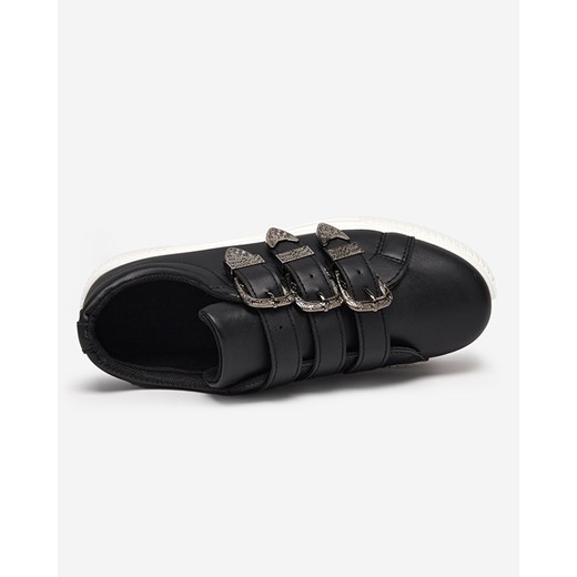 Czarne damskie eko-skórzane buty sportowe Puvo - Obuwie Royalfashion.pl 41 royalfashion.pl