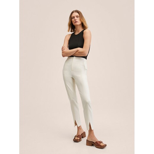 Mango Spodnie materiałowe Nora 27075799 Biały Slim Fit Mango 38 MODIVO wyprzedaż