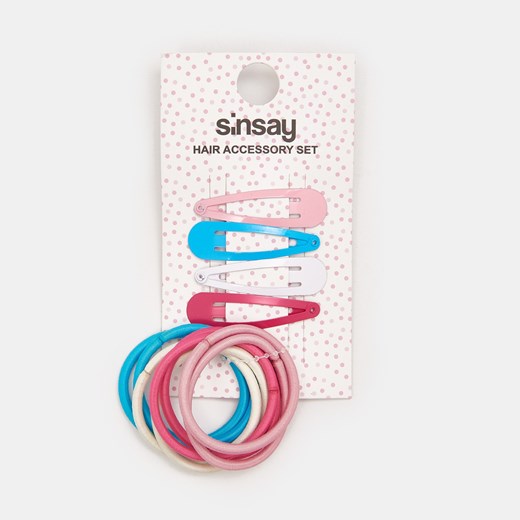 Sinsay - Zestaw: spinki i gumki do włosów - Wielobarwny Sinsay Jeden rozmiar okazja Sinsay