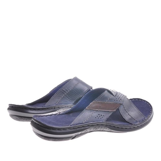 Klapki męskie Pantofelek24 skórzane casual bez zapięcia letnie 