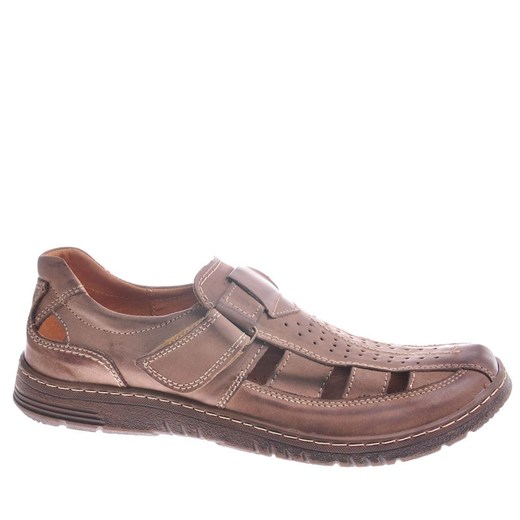 Brązowe sandały męskie ze skóry naturalnej /H1 12036 R110/ Pantofelek24 41 Pantofelek24.pl Jacek Włodarczyk