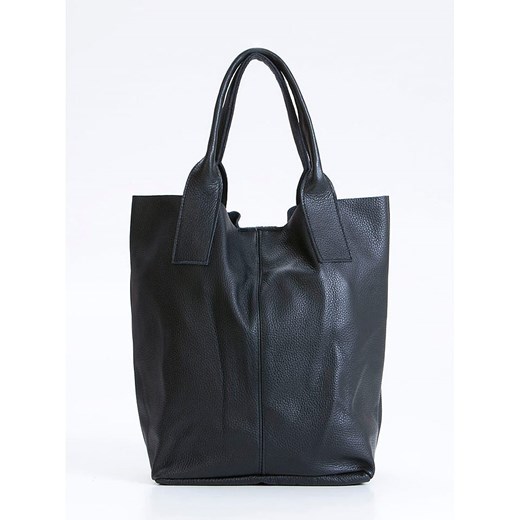 Skórzany shopper bag w kolorze czarnym - 28 x 17 x 35 cm Lia Biassoni onesize okazyjna cena Limango Polska