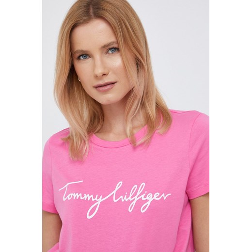 Tommy Hilfiger t-shirt bawełniany kolor różowy Tommy Hilfiger L ANSWEAR.com