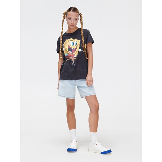 Cropp - Szary t-shirt SpongeBob - Szary Cropp L Cropp