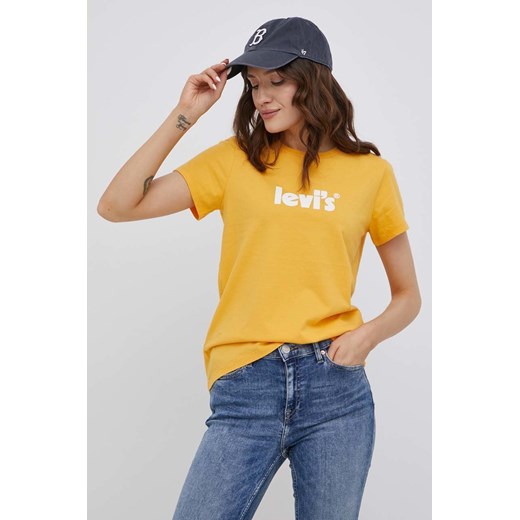 Levi's T-shirt bawełniany kolor pomarańczowy L ANSWEAR.com