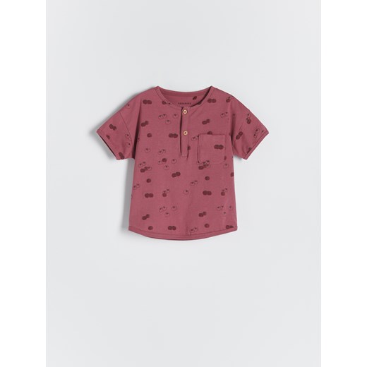 Reserved - T-shirt z kieszonką - Różowy Reserved 92 Reserved