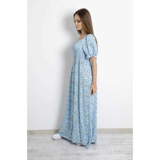 SUKIENKA MAXI W KWIATY - NIEBIESKA Olika L/XL olika.com.pl