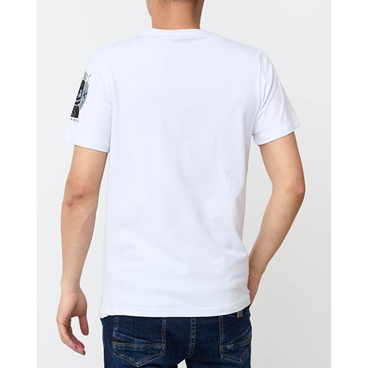 T-shirt męski z nadrukiem w kolorze białym- Odzież Royalfashion.pl XL - 42 royalfashion.pl