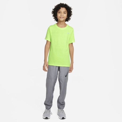 Koszulka treningowa dla dużych dzieci (chłopców) Nike Dri-FIT Miler - Zieleń Nike S Nike poland
