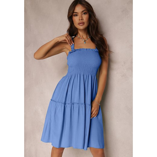 Niebieska Sukienka z Wiskozy Bocuse Renee M Renee odzież