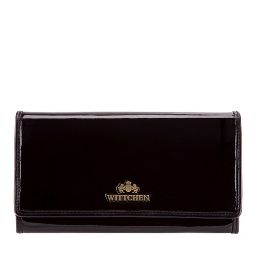Damski portfel ze skóry lakierowany duży czarny ze sklepu WITTCHEN w kategorii Portfele damskie - zdjęcie 141290695