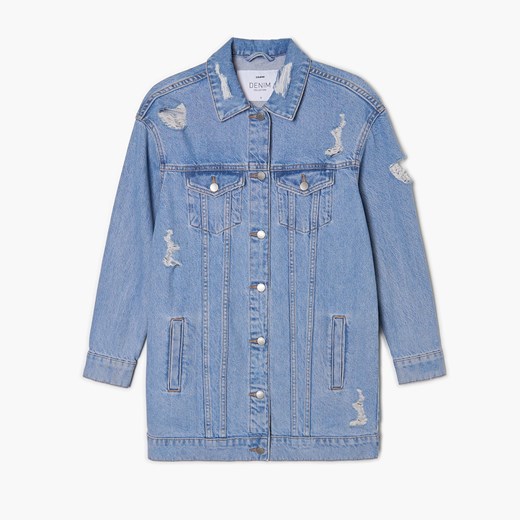 Cropp - Jeansowa kurtka oversize - Niebieski Cropp L promocja Cropp