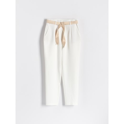 Reserved - Spodnie z wiskozą - Biały Reserved L Reserved