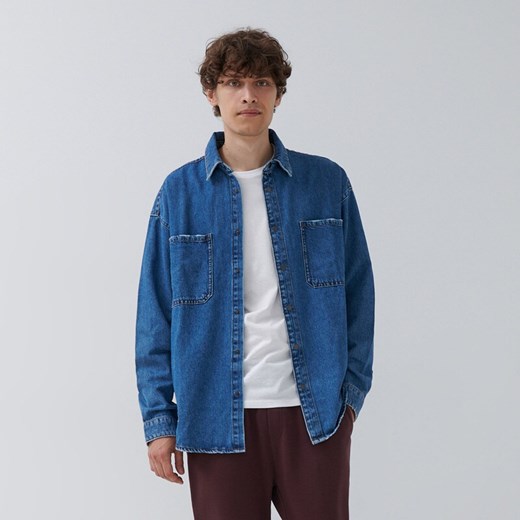 Koszula jeansowa z kieszeniami - Niebieski House XL wyprzedaż House