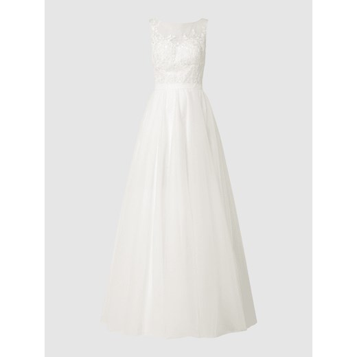 Suknia ślubna z tiulu z kwiatowymi haftami 36 okazyjna cena Peek&Cloppenburg 